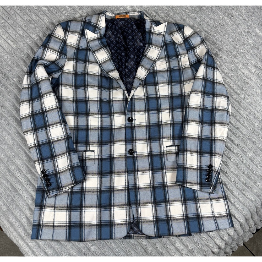 STEVEN LAND Men's Multi Color Plaid/Paisley Blazer‎ JacketModern 44L
